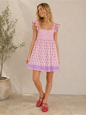 Ro’s Garden Floral Block Mini Dress Size XS